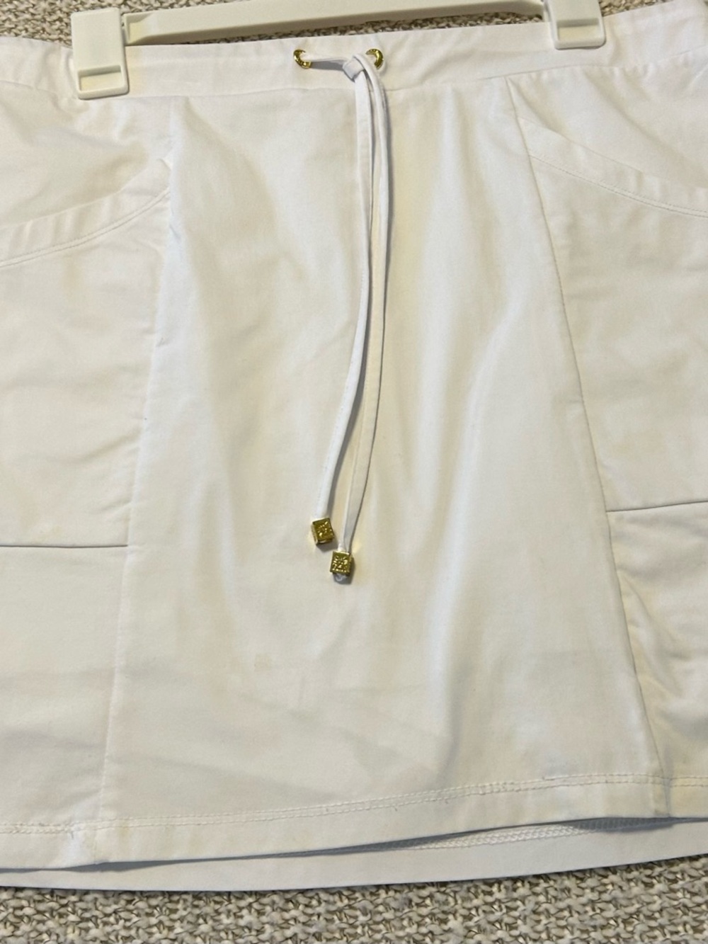Anne Klein White Skort with Gold Accents